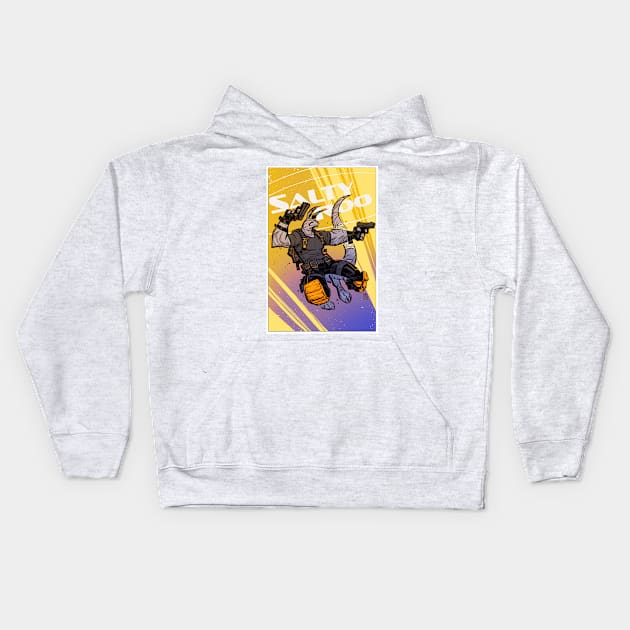 "Salty Roo 2099" Kids Hoodie by traderjacks